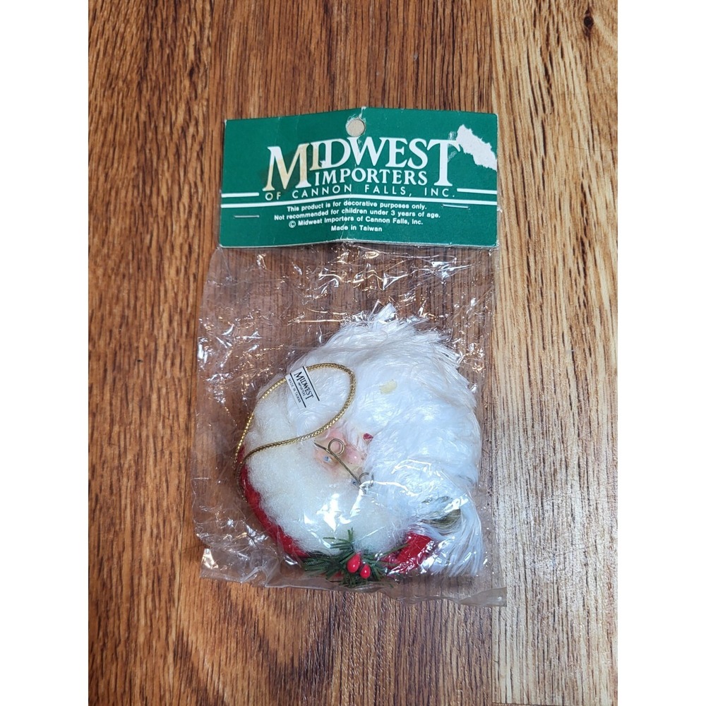 Vtge Midwest Importers Santa Ornament New
